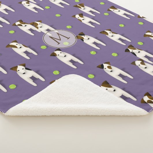 Couverture Sherpa JRT PRT Terriers chiens balle de tennis motif viol (3/4)
