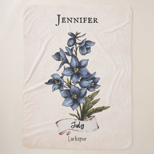 Couverture Sherpa Juillet Fleur d'anniversaire (Devant)