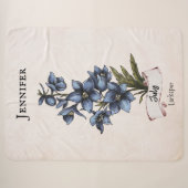 Couverture Sherpa Juillet Fleur d'anniversaire (Devant (Horizontal))
