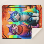 Couverture Sherpa Jumeaux de chats Art numérique-56467 (Devant (Horizontal))