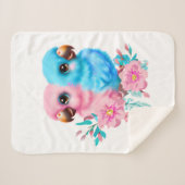 Couverture Sherpa Jumeaux de perroquet pour bébé mignon (Devant (Horizontal))