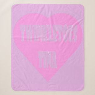 Couverture Sherpa Jumeaux Tina rose et mauve coeur pastels