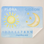 Couverture Sherpa Jumelage personnalisable Jalon Sun Moon Bébé couve (Devant (Horizontal))