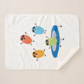 Couverture Sherpa Jumping mignon Haricots de bonbons portant des lun (Devant (Horizontal))