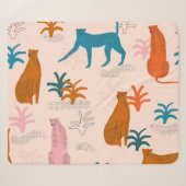Couverture Sherpa Jungle Cheetah : Funky Motif Tropical. (Devant (Horizontal))