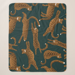Couverture Sherpa Jungle léopard : Vintage Poster de animal.