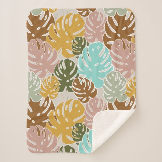 Couverture Sherpa jungle monstère colorée (Devant)