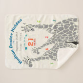 Couverture Sherpa Jungle Nursery Giraffe Famille Bébé Garçon Statist (Devant (Horizontal))