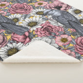 Couverture Sherpa Jus gris et fleurs (3/4)
