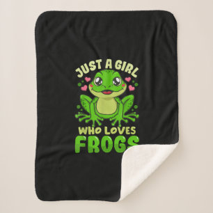 Couverture Sherpa Just A Girl Who Loves Frogs   Funny Frog Lovers