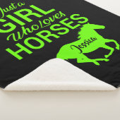 Couverture Sherpa Juste Une Fille Qui Aime Les Chevaux Personnalisés (3/4)