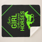 Couverture Sherpa Juste Une Fille Qui Aime Les Chevaux Personnalisés (Devant (Horizontal))