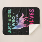 Couverture Sherpa Juste une fille qui aime les loups aquarelle (Devant (Horizontal))