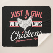 Couverture Sherpa Juste Une Fille Qui Aime Les Poulets - Pou Louveur (Devant (Horizontal))