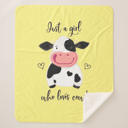 Couverture Sherpa Juste Une Fille Qui Aime Les Vaches ! Coeurs Et Ho (Devant)