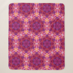 Couverture Sherpa kaleido violet, violet, orange et bleu