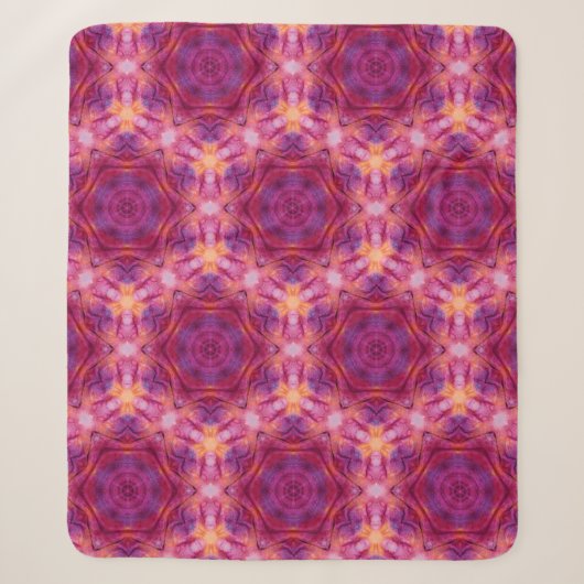 Couverture Sherpa kaleido violet, violet, orange et bleu (Devant)