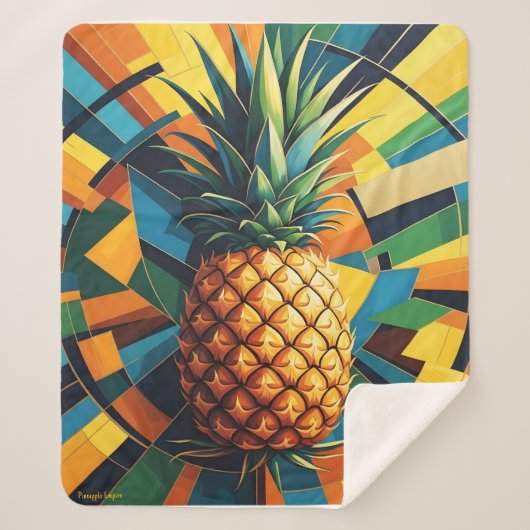 Couverture Sherpa Kaleidoscope à ananas - Design Empire à ananas (Devant)