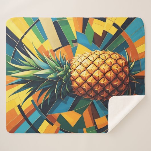 Couverture Sherpa Kaleidoscope à ananas - Design Empire à ananas (Devant (Horizontal))