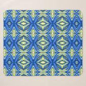 Couverture Sherpa Kaleidoscope bleu et jaune (Devant (Horizontal))
