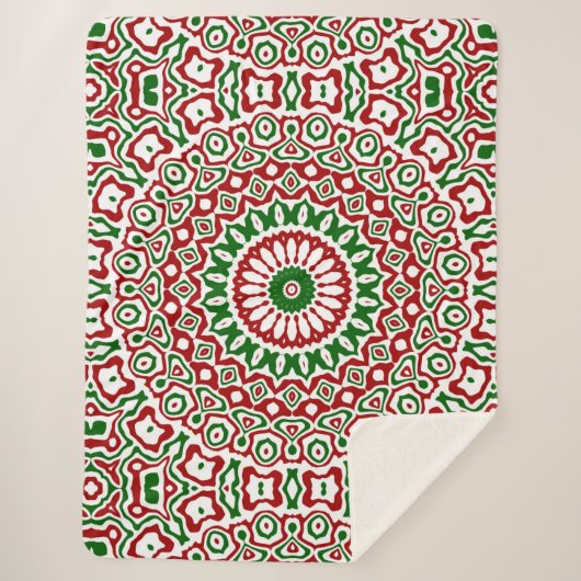 Couverture Sherpa Kaleidoscope de Noël (Devant)