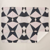 Couverture Sherpa Kaleidoscope rose noir géométrique (Devant (Horizontal))