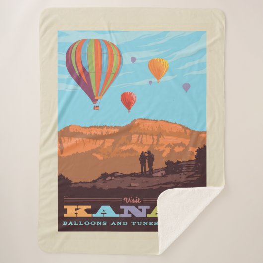 Couverture Sherpa Kanab, Utah | Ballons Et Roundup De Tunes (Devant)