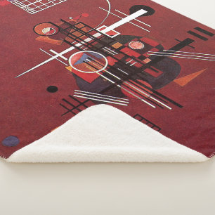 Couverture Sherpa Kandinsky - Rouge terne