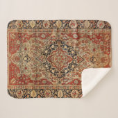 Couverture Sherpa Kashan perse brûlé orange jaune  (Devant (Horizontal))