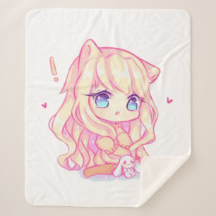 Couverture Sherpa kawaii, anime, fille, juste, qui,aime, dessine,