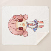 Couverture Sherpa kawaii, anime, fille, juste, qui,aime, dessine, (Devant (Horizontal))