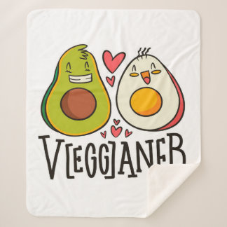 Couverture Sherpa Kawaii Avocado Motif d'oeufs Personnalisé