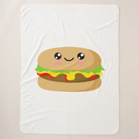 Couverture Sherpa Kawaii Burger (Devant)