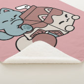 Couverture Sherpa Kawaii Chocolate Milk Cat – Cozy Drink & Cuteness (3/4)