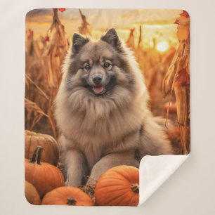 Couverture Sherpa Keeshond'automne