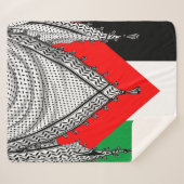 Couverture Sherpa Keffiyeh Écharpe palestinienne tissu traditionnel (Devant (Horizontal))