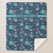 Couverture Sherpa Kids Rocket Ship Jupiter Saturn Planet Stars (Devant)