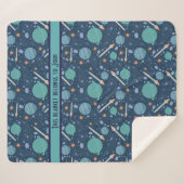 Couverture Sherpa Kids Rocket Ship Jupiter Saturn Planet Stars (Devant (Horizontal))