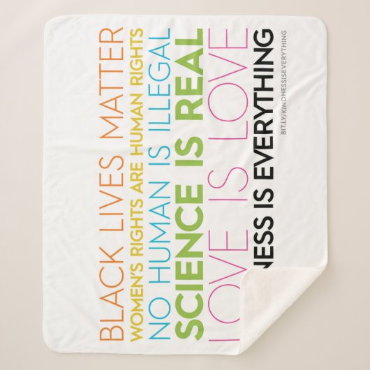 Couverture Sherpa #KindnessIsEverything Sherpa Blanket (blanc) (Devant)