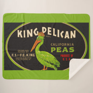 Couverture Sherpa King Pelican California pois crate étiquette