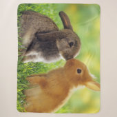 COUVERTURE SHERPA KISSING BUNNIES (Devant)