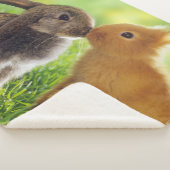 COUVERTURE SHERPA KISSING BUNNIES (3/4)
