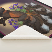 Couverture Sherpa Kitsune et fleurs de colombine (3/4)