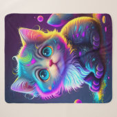 Couverture Sherpa "Kitten coloré" (Devant (Horizontal))