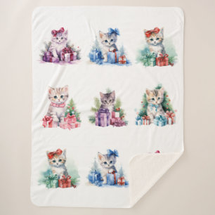 Couverture Sherpa Kittens de Noël