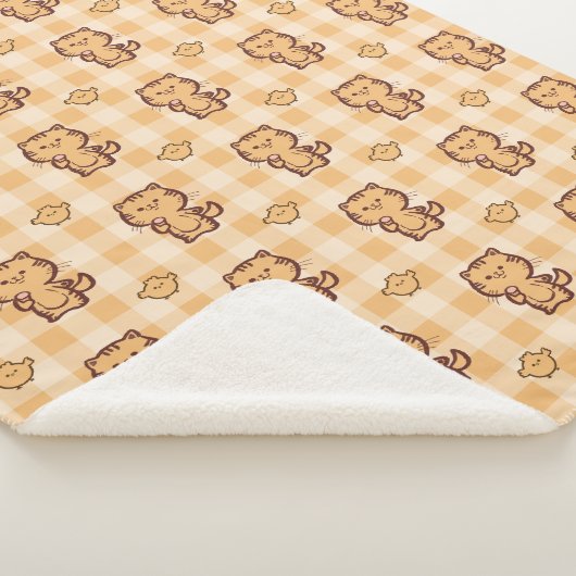 Couverture Sherpa Kitty et petit motif de poulet (3/4)