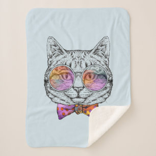 Couverture Sherpa Kitty sage KAT