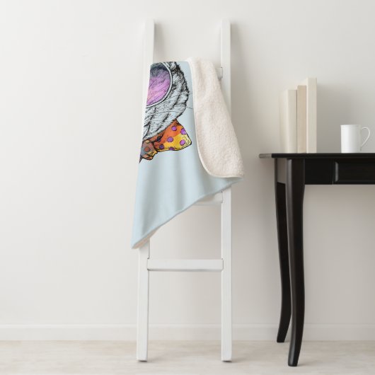 Couverture Sherpa Kitty sage KAT (En situation)