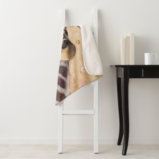 Couverture Sherpa Klimt Giraffe | Couronne De Fleurs (En situation)