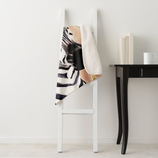 Couverture Sherpa Klimt Zebra | Couronne De Fleurs (En situation)